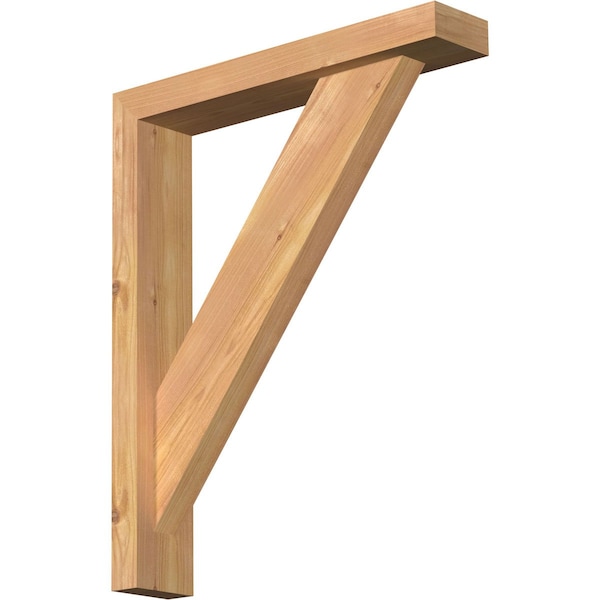 Ekena Millwork Traditional Block Smooth Bracket w/ Offset Brace, Western Red Cedar, 3 1/2"W x 18"D x 22"H BKT0402X18X22TRA05SWR - main